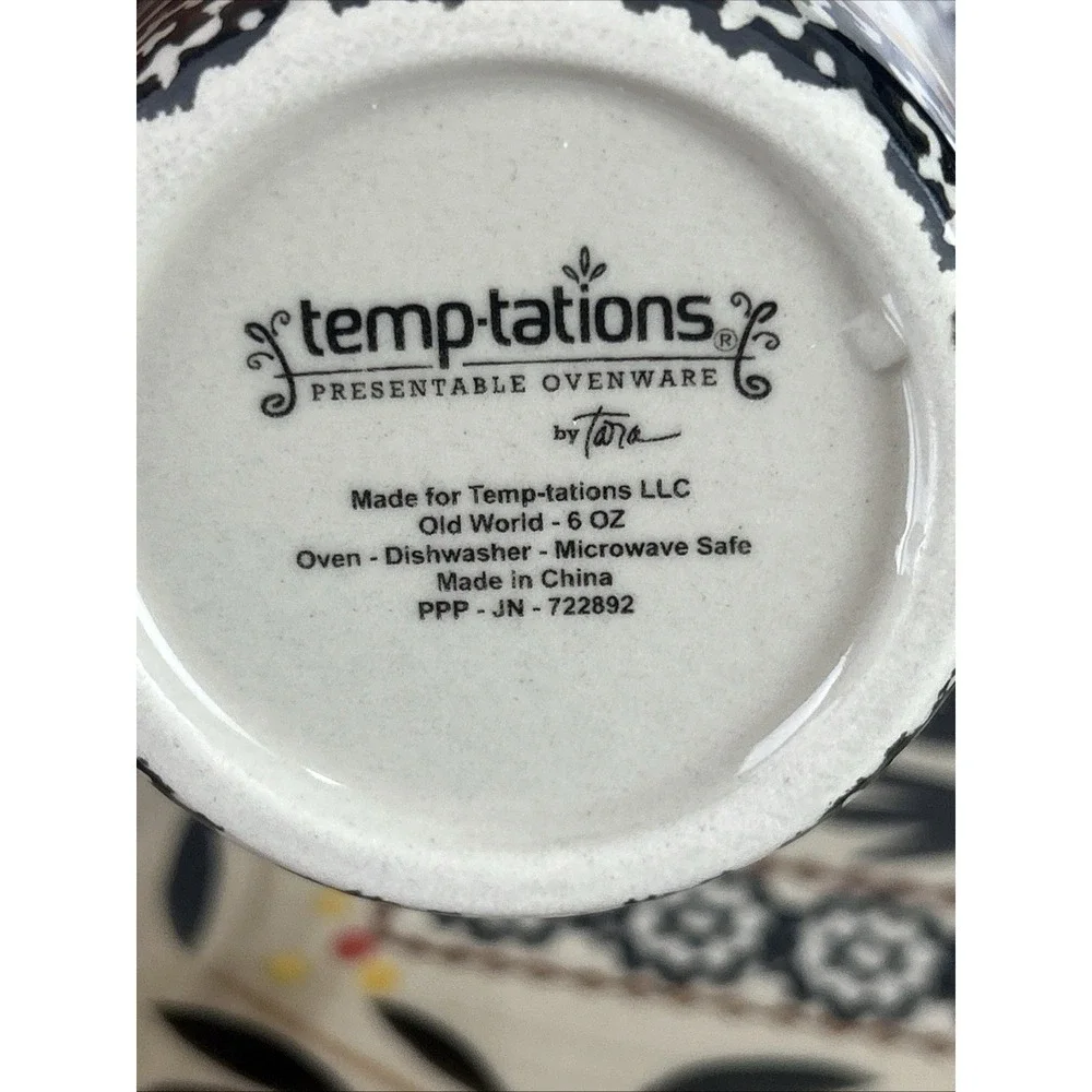 Temp-Tations By Tara Old World Black Tea, Sugar, Creamer, & Tray Set